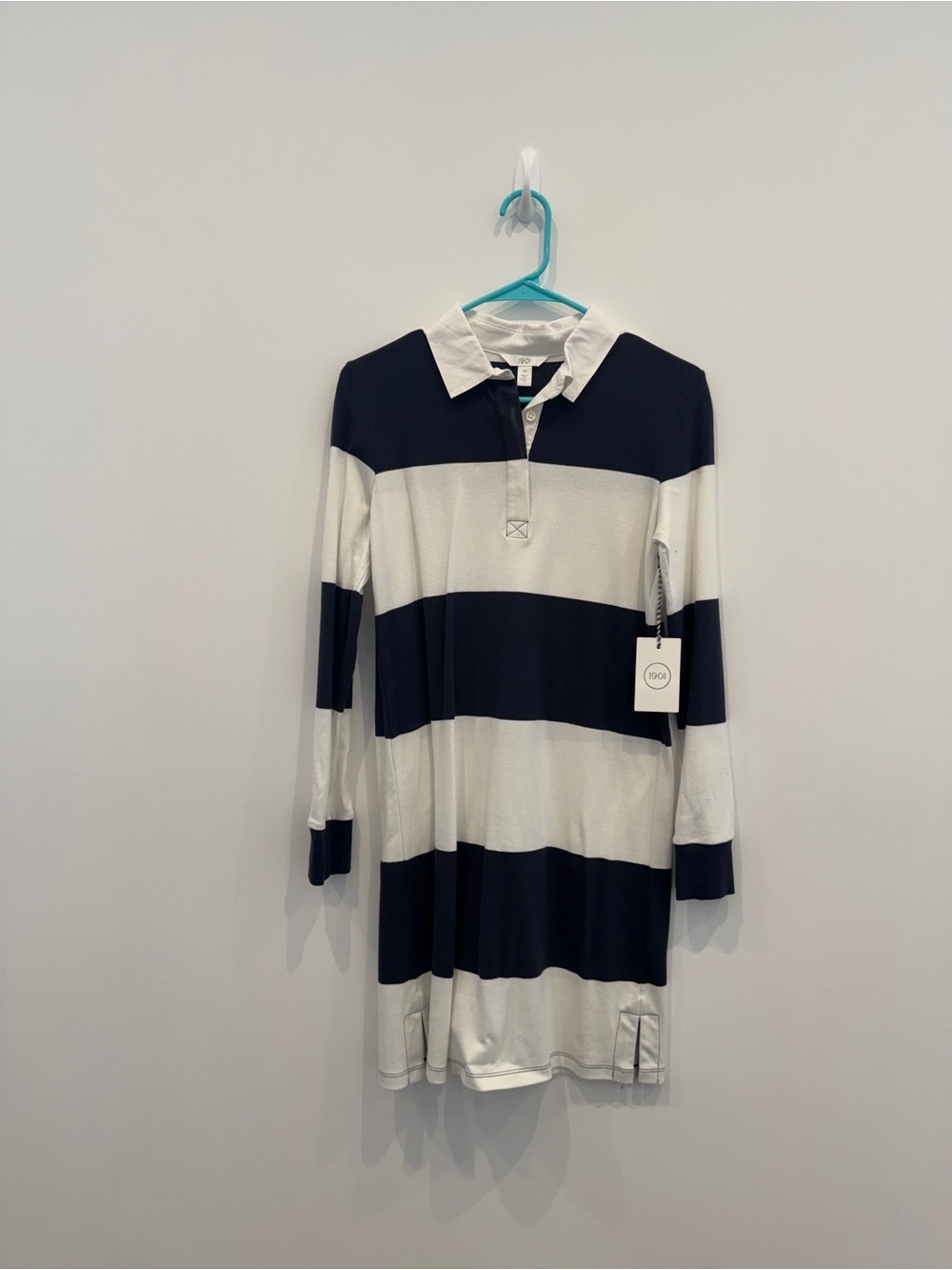 1901 Navy and White Striped Polo Dress
